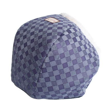 The "Cuddle Cave" Cat Bed- Blue Checkered