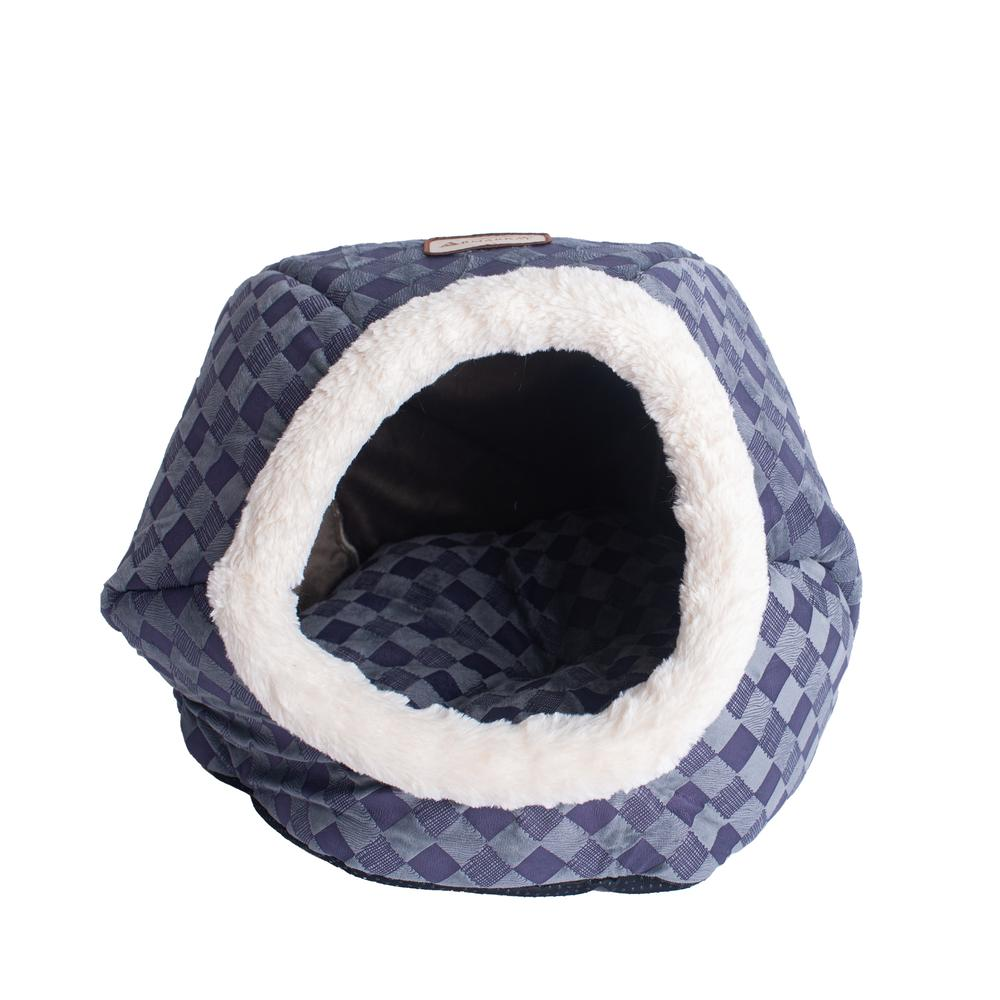 The "Cuddle Cave" Cat Bed- Blue Checkered