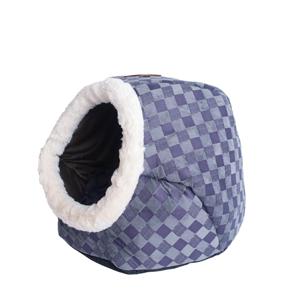 The "Cuddle Cave" Cat Bed- Blue Checkered