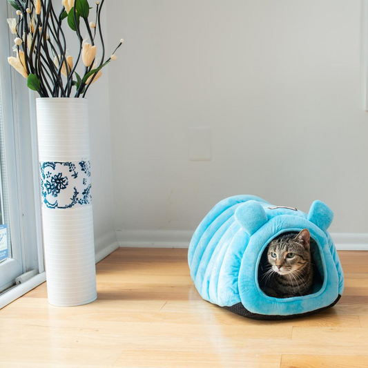 The "Blue Tube" Cat Bed-Blue