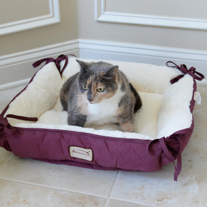 The "Uptown" Cat Bed- Burgundy