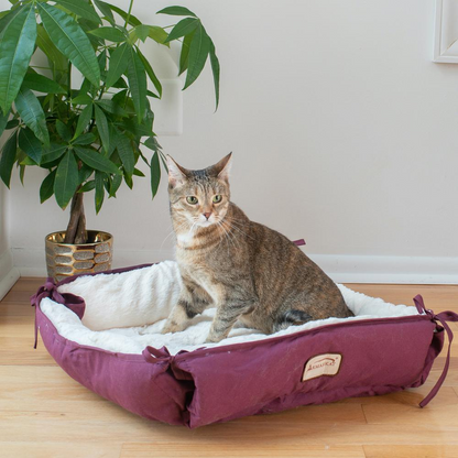 The "Uptown" Cat Bed- Burgundy