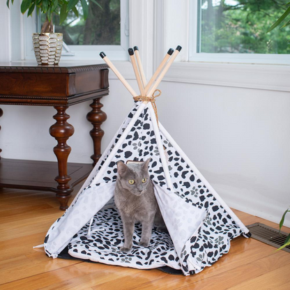 The "Teepee 1" Cat Bed-Cow Print