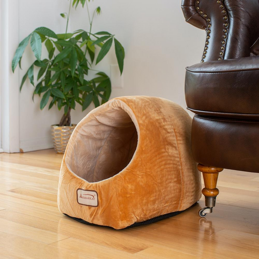 The "Bread house" Cat Bed - Brown & Ivory